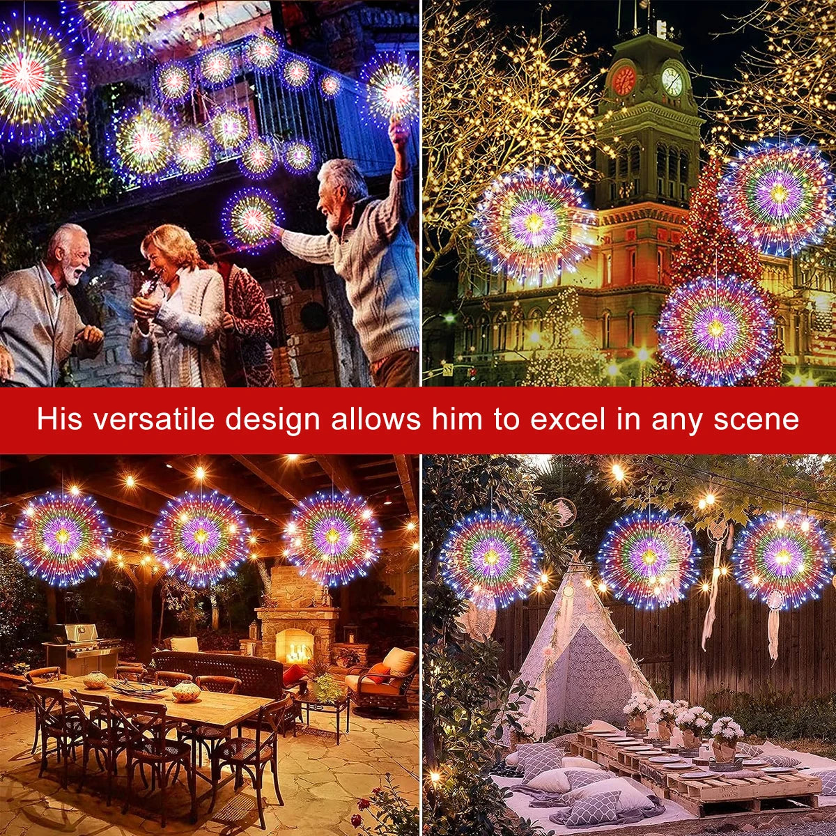 Solar Firework Fairy Lights