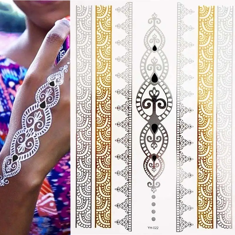 Gold Feather Temporary Tattoo